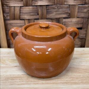 Vintage Medalta Bean Pot with Lid